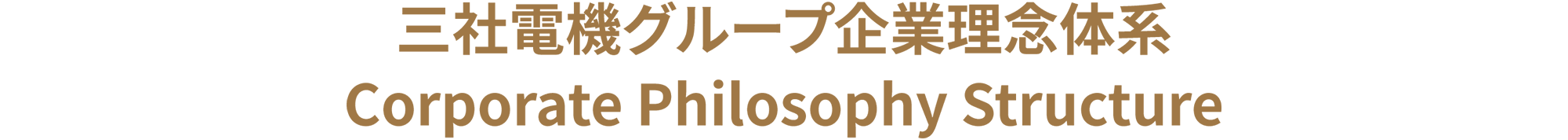 三社電機グループ企業理念体系 Corporate Philosophy Structure