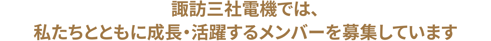 諏訪三社電機では、私たちとともに成長・活躍するメンバーを募集しています